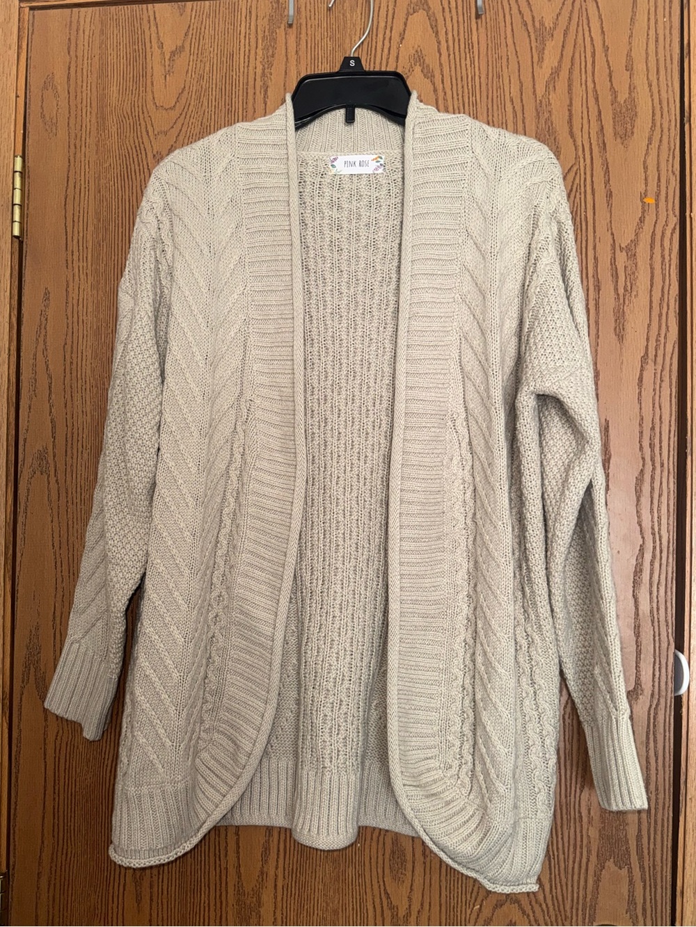 Women’s Cozy Cable Knit Open-Front Cardigan Sweater - Beige
